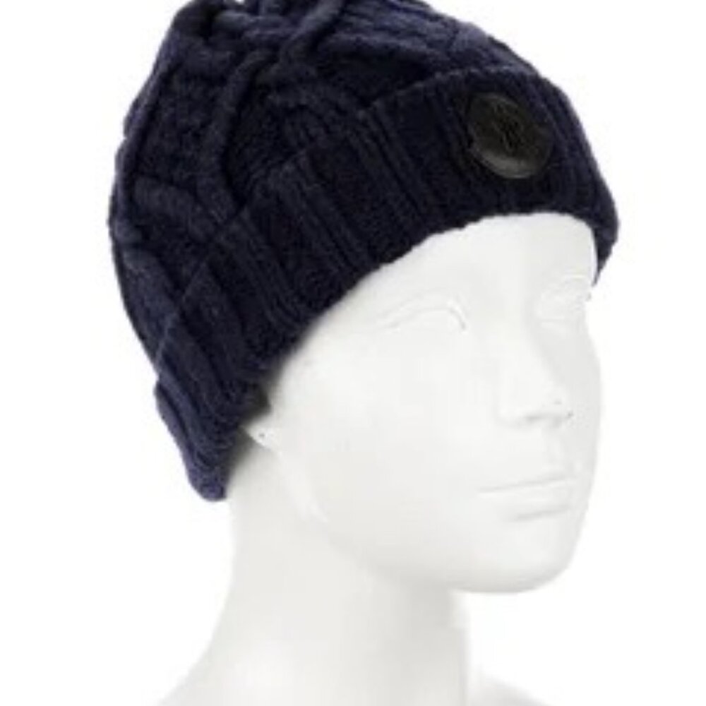 Moncler Navy Blue Wool Beanie